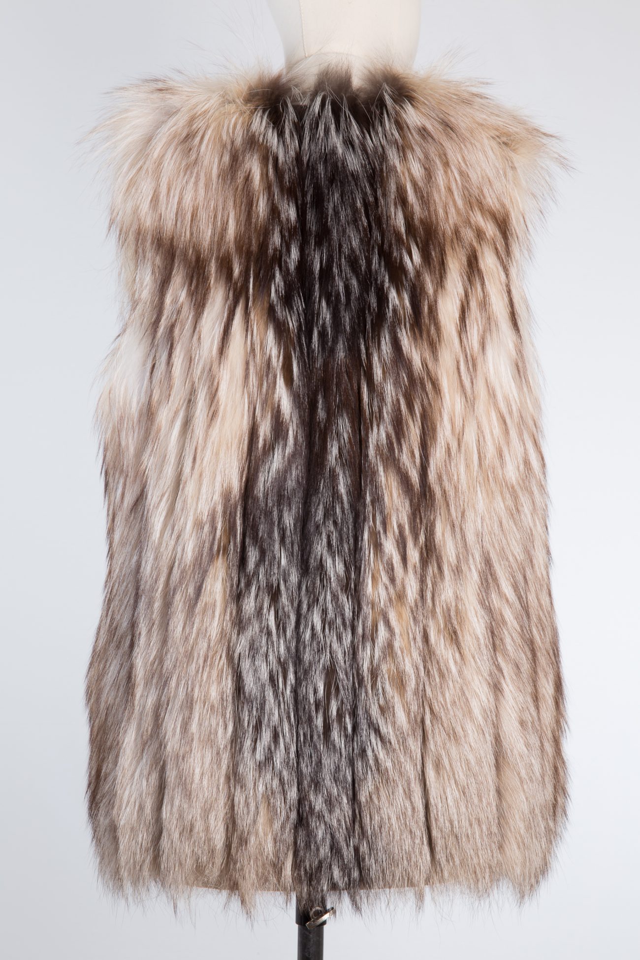 Alberta Ferretti Fox fur leather trimmed sleeveless vest
