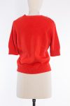 ChanelCC pearls red cashmere sweater