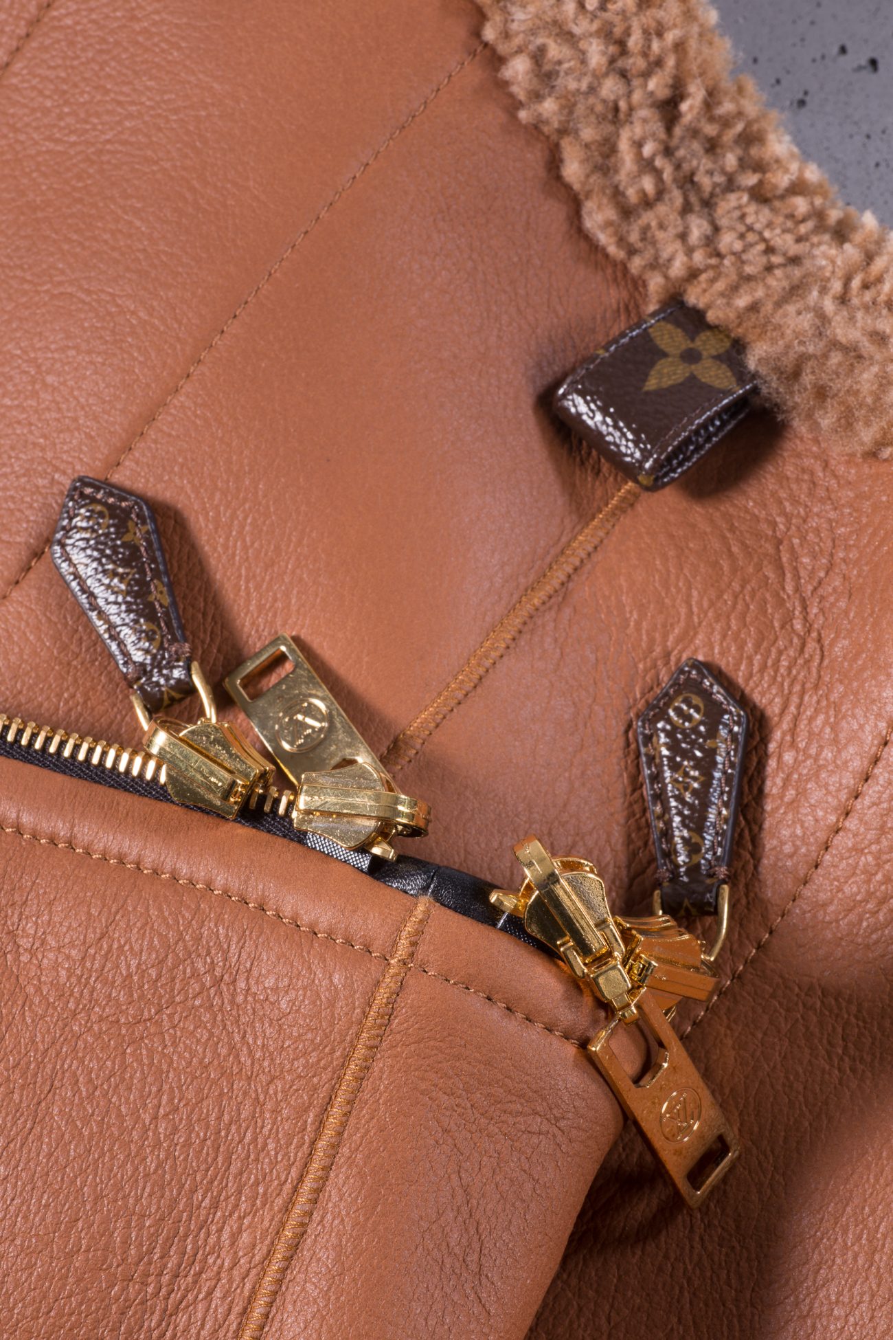 Louis Vuitton Shearling leather gilet with detachable bottom