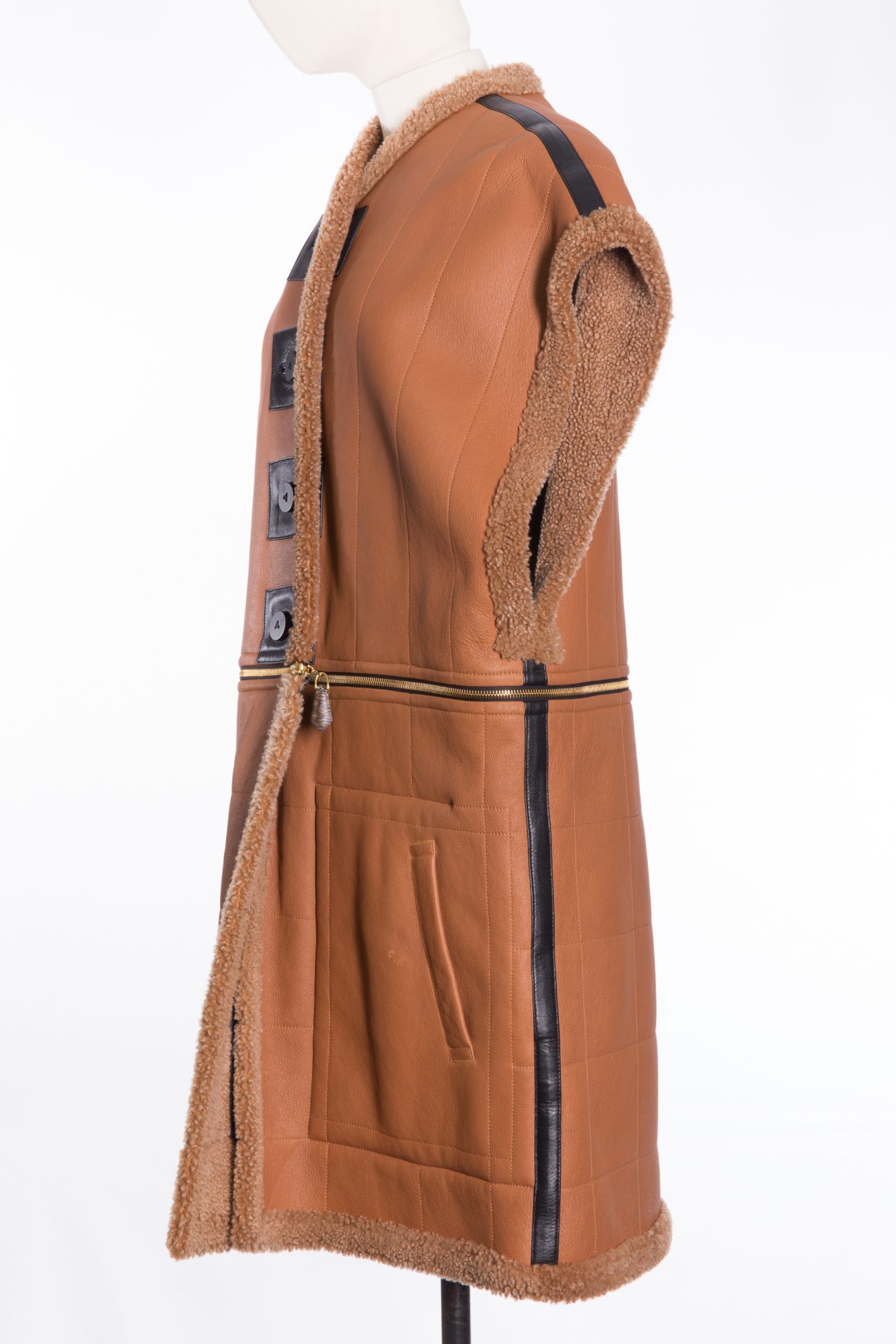 Louis Vuitton Shearling leather gilet with detachable bottom