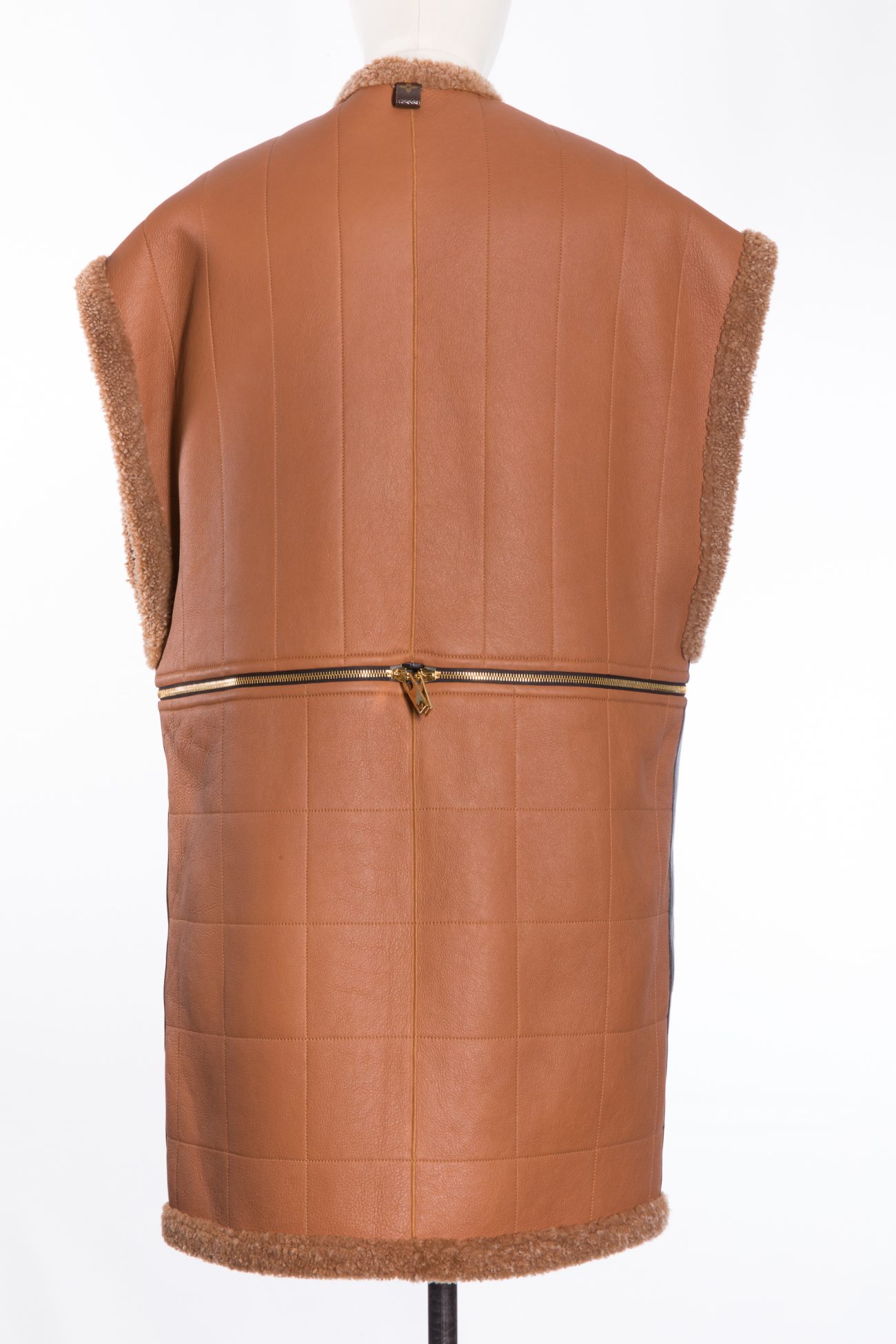 Louis Vuitton Shearling leather gilet with detachable bottom