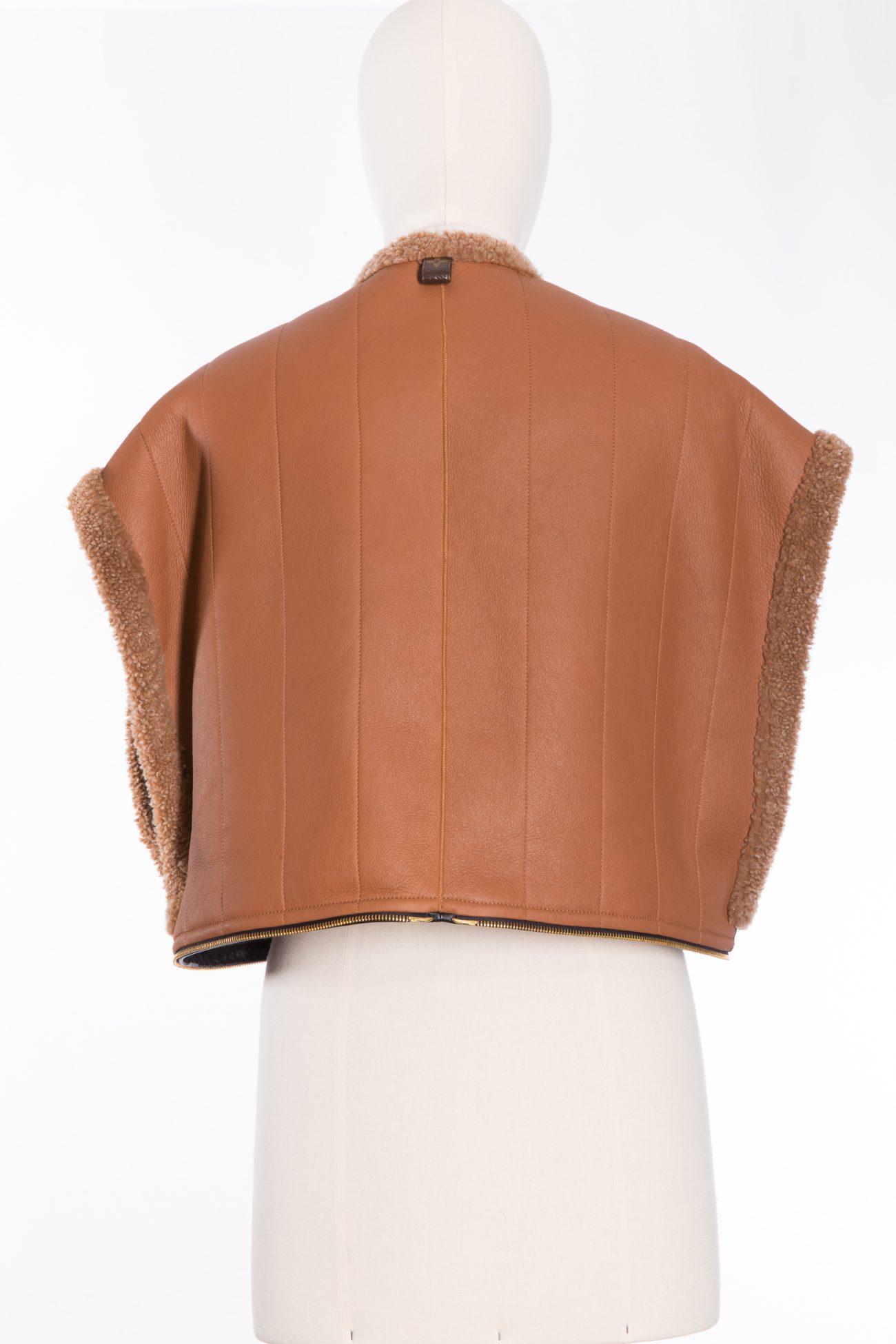 Louis Vuitton Shearling leather gilet with detachable bottom
