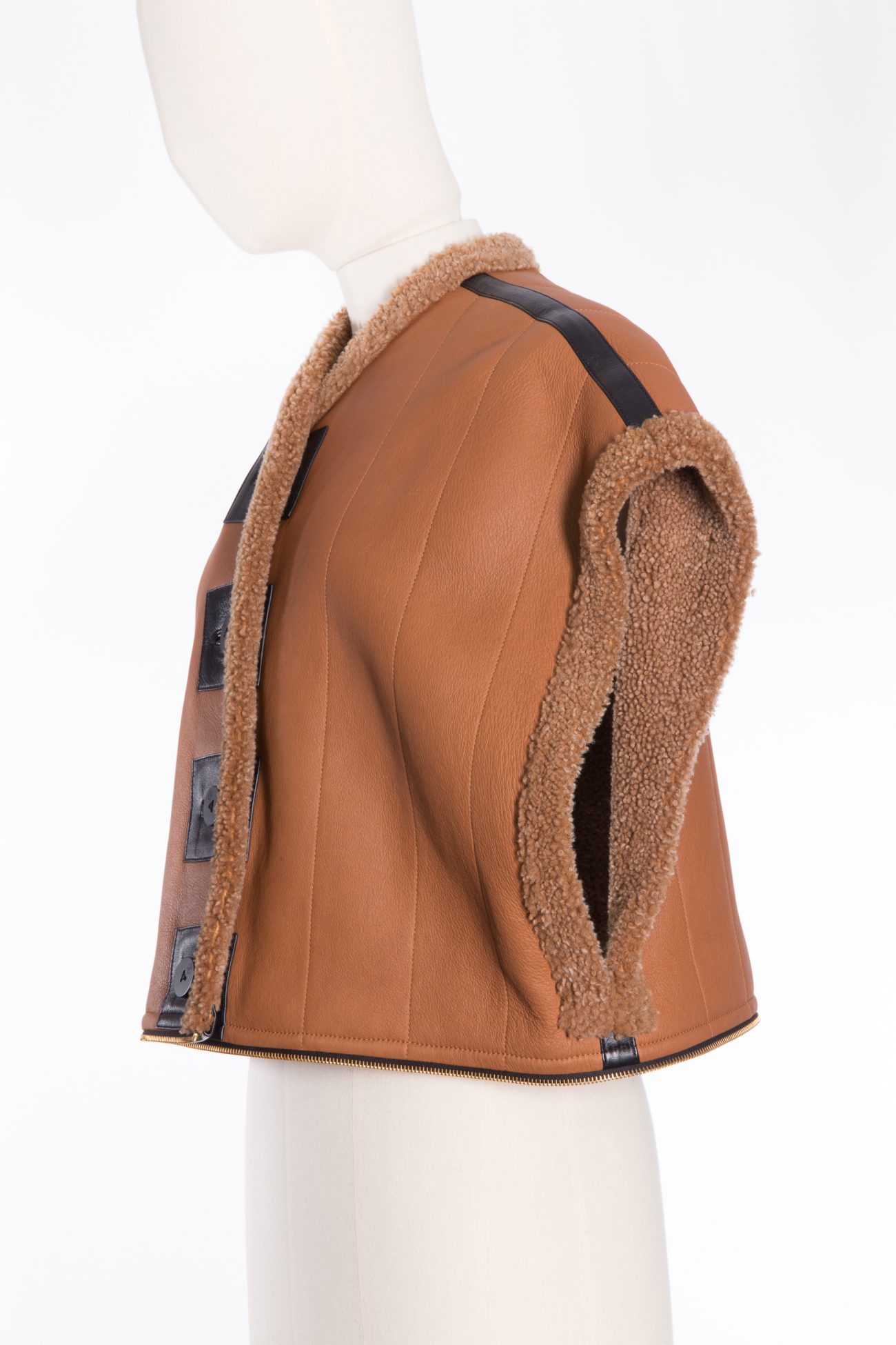 Louis Vuitton Shearling leather gilet with detachable bottom