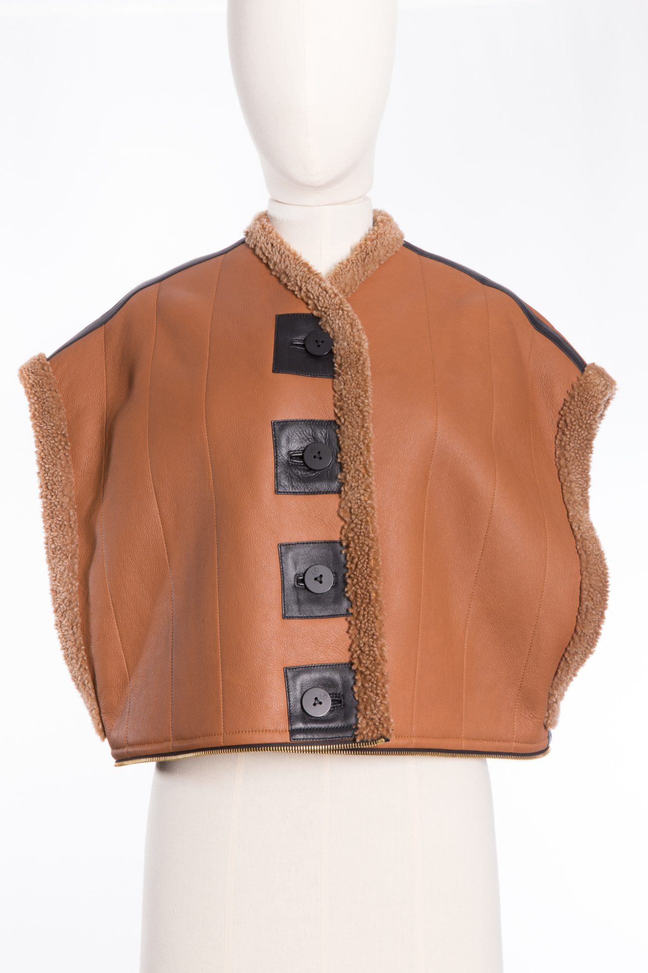 Louis Vuitton Shearling leather gilet with detachable bottom