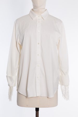Brunello Cucinelli Stretch cotton-blend shirt with lace