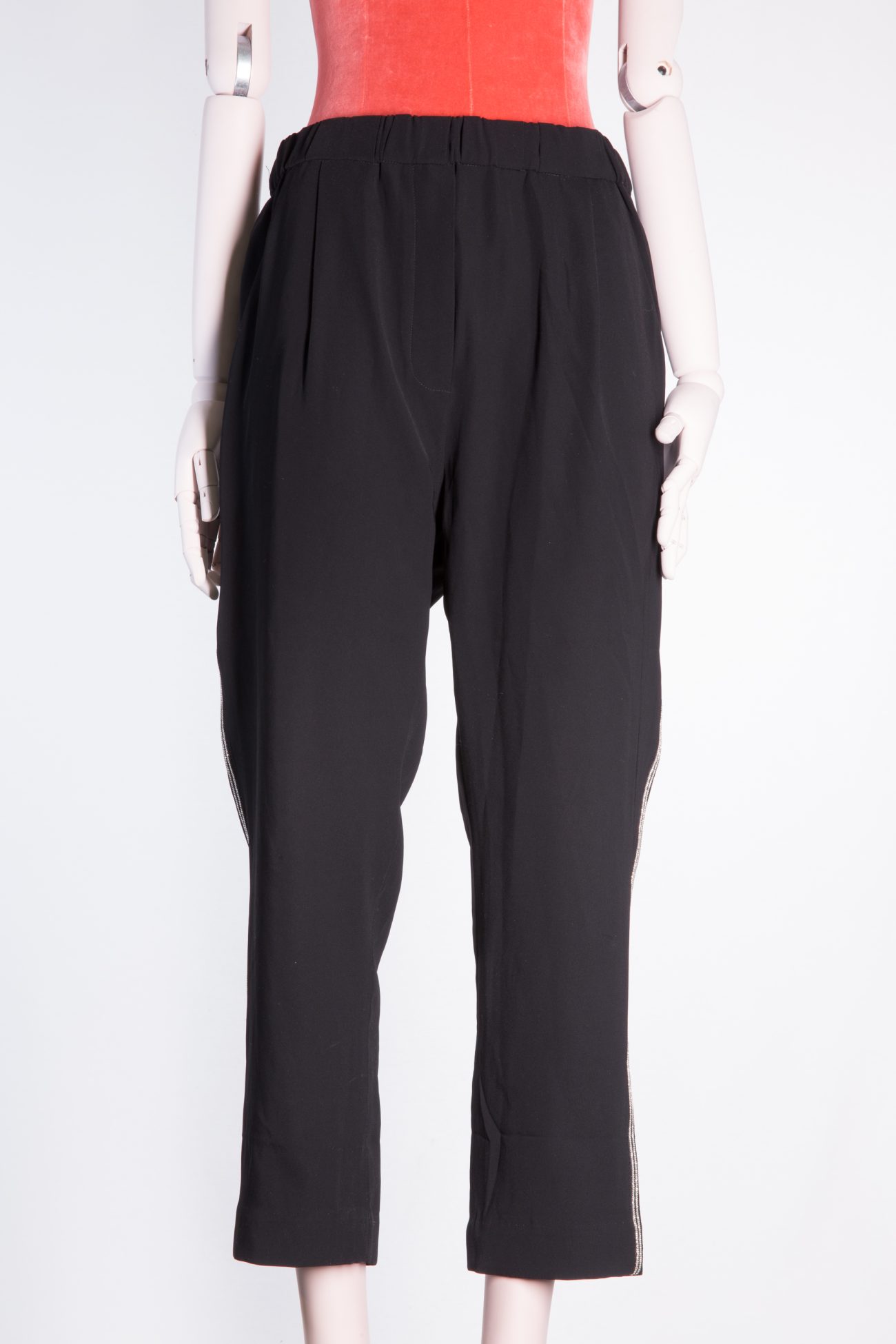 Brunello Cucinelli Pants with elastic waist band and Monili beads