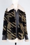 Barbara Bui Shearling and leather trimmed rabbit fur jacket