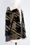 Barbara Bui Shearling and leather trimmed rabbit fur jacket