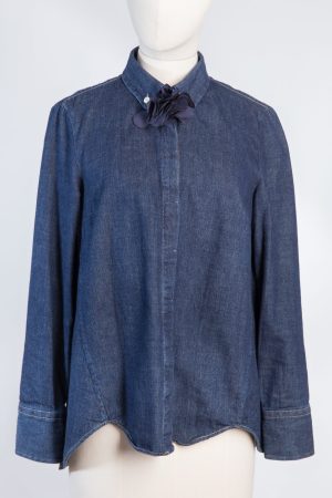 Brunello Cucinelli Denim shirt with detachable brooch