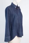 Brunello Cucinelli Denim shirt with detachable brooch