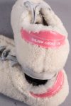 Golden Goose Super-star shearling lox top sneakers in beige/pink