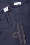 Brunello Cucinelli Pleated wool straight cigarette pants with Monili beads