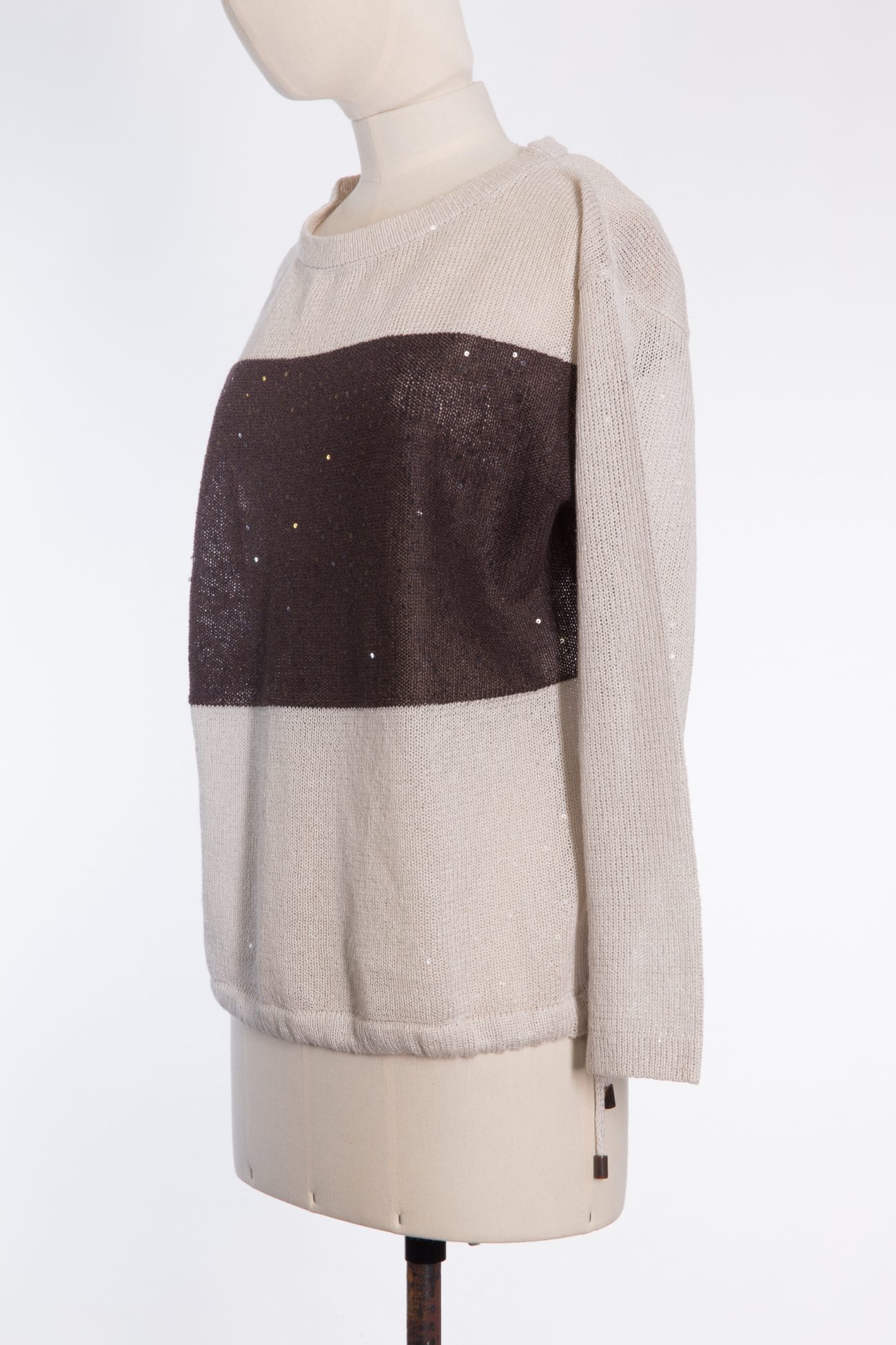 Brunello Cucinelli Sequin embellished linen and silk blend sweater