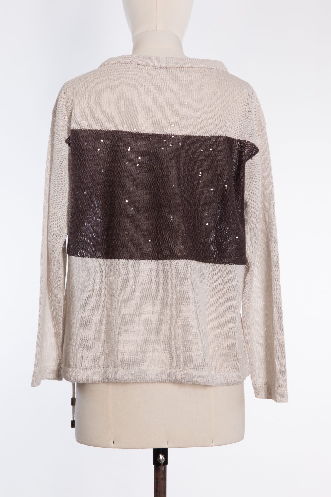 Brunello Cucinelli Sequin embellished linen and silk blend sweater