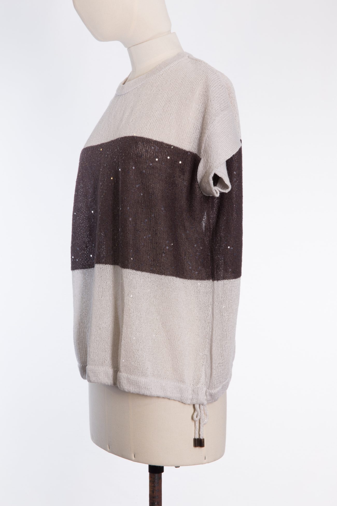 Brunello Cucinelli Sequin embellished linen and silk blend sleeveless jumper