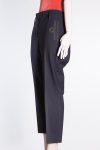 Brunello Cucinelli Pleated wool straight cigarette pants with Monili beads