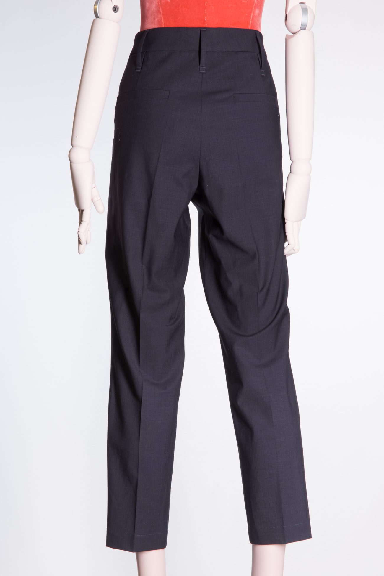 Brunello Cucinelli Pleated wool straight cigarette pants with Monili beads