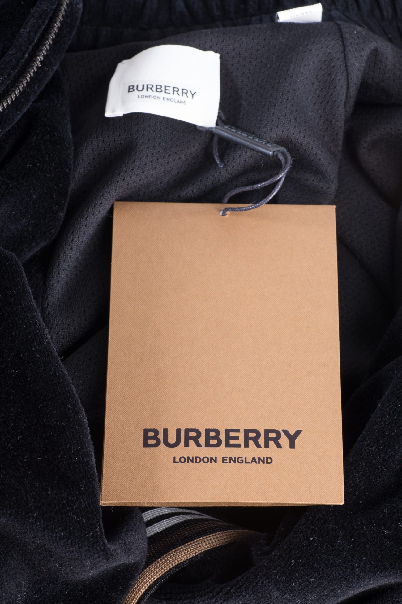 Burberry Black striped two-tone velour jacket