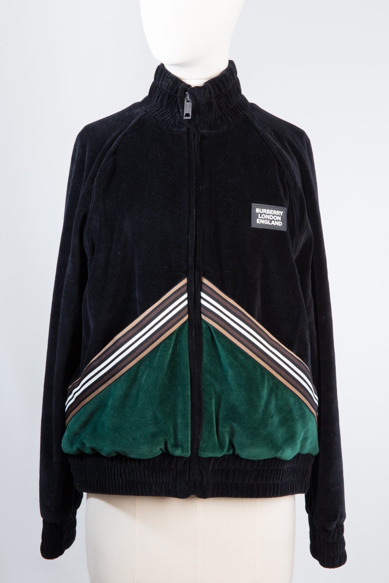 Burberry Black striped two-tone velour jacket