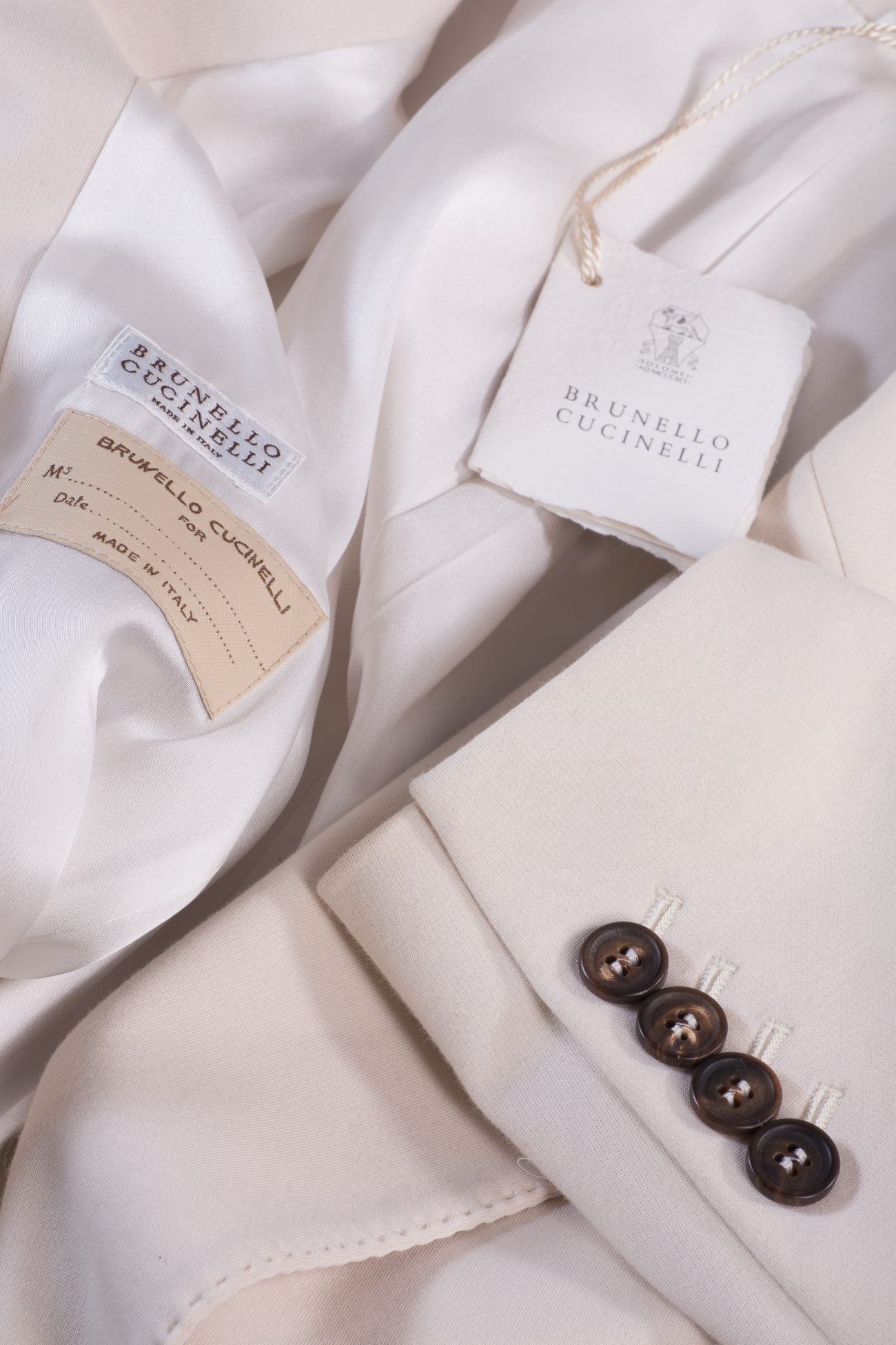 Brunello Cucinelli Double-breasted embellished stretch-cotton jersey blazer