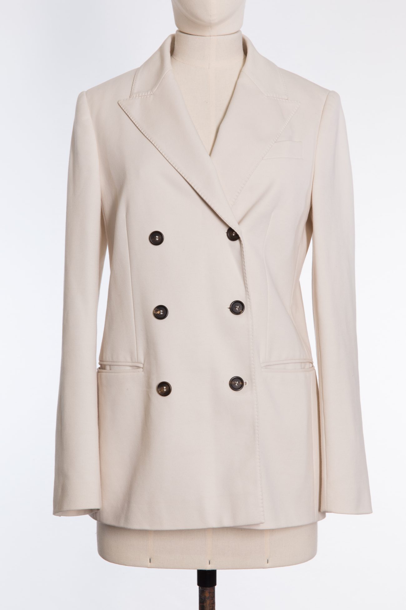 Brunello Cucinelli Double-breasted embellished stretch-cotton jersey blazer