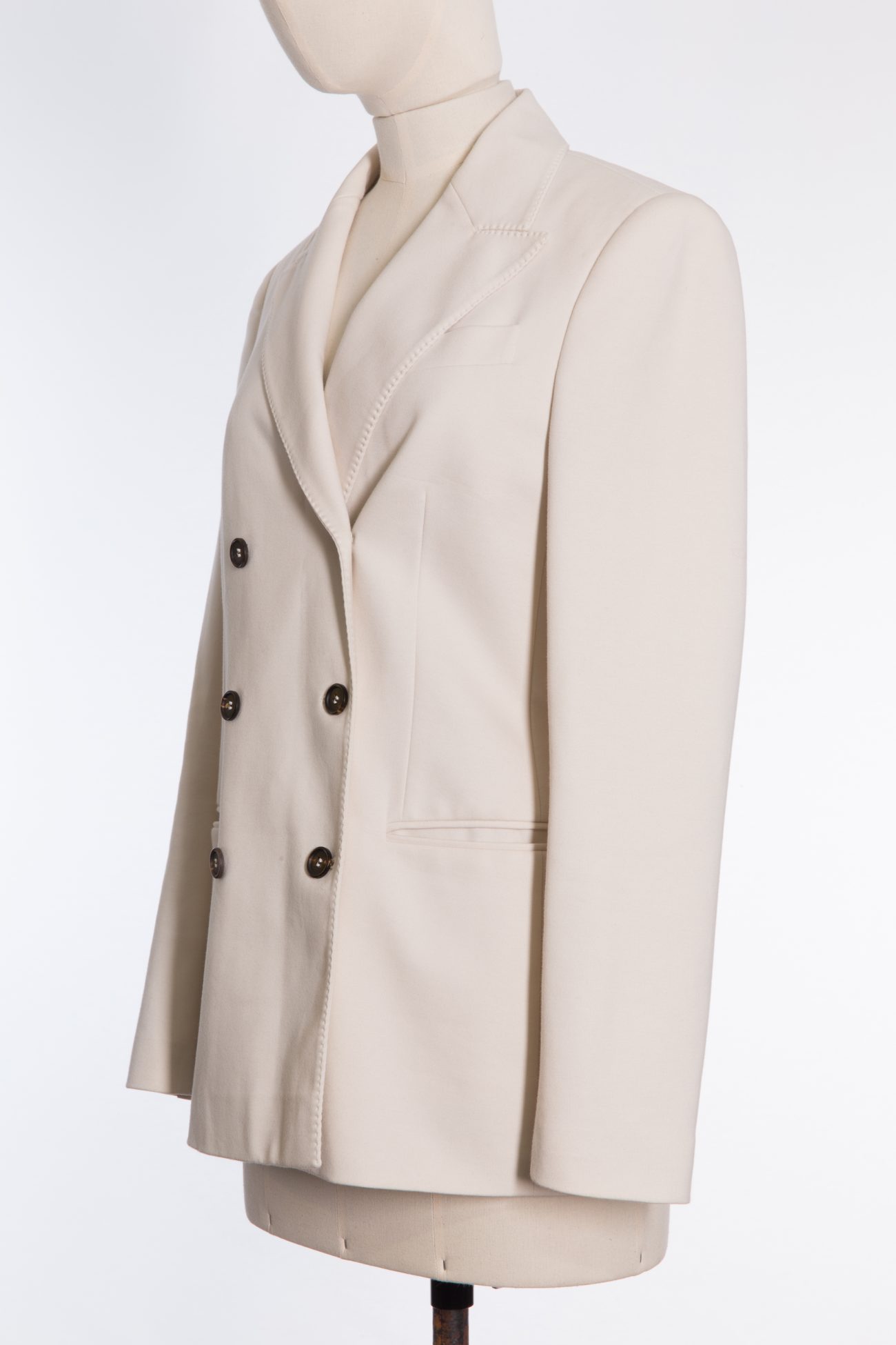 Brunello Cucinelli Double-breasted embellished stretch-cotton jersey blazer