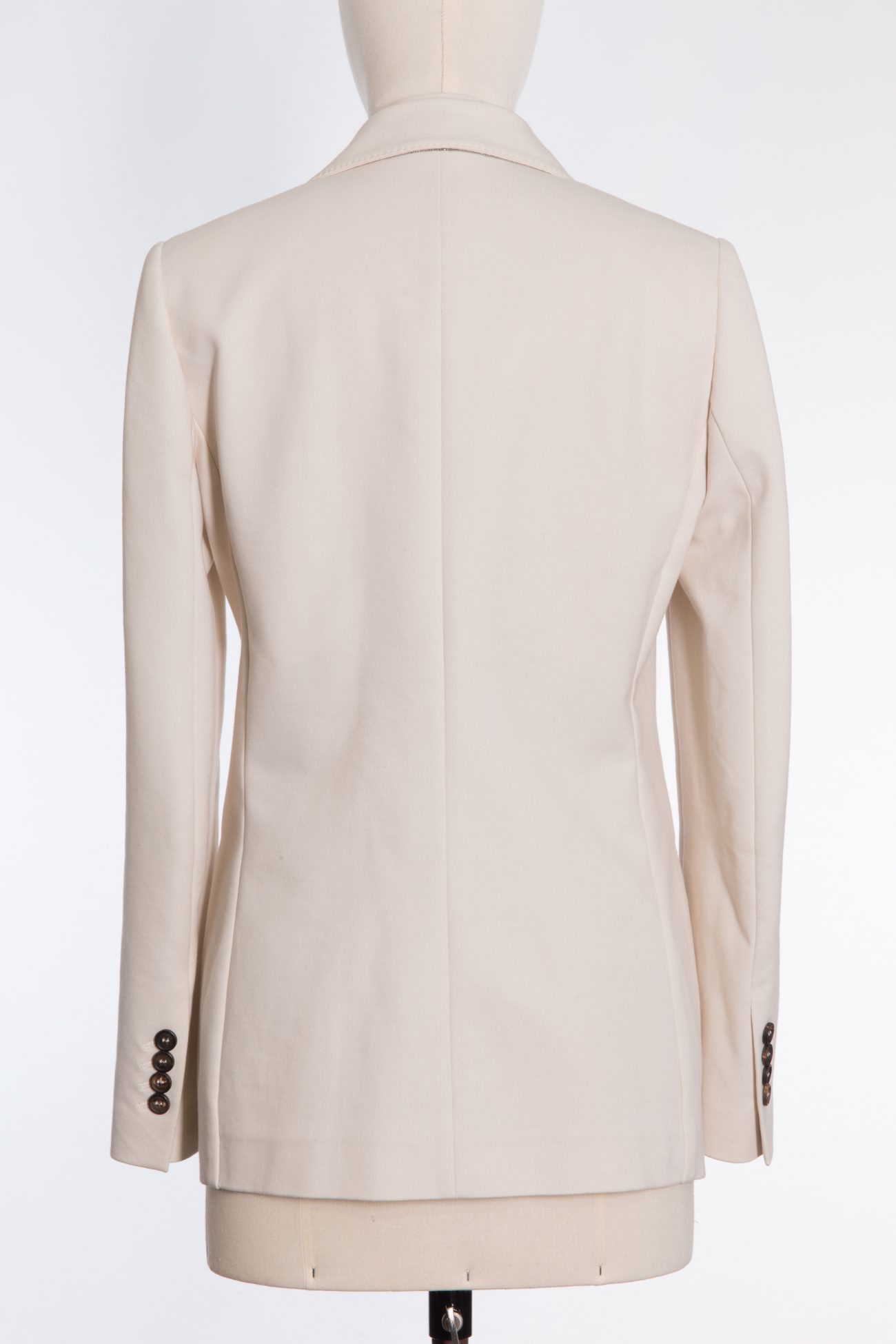 Brunello Cucinelli Double-breasted embellished stretch-cotton jersey blazer