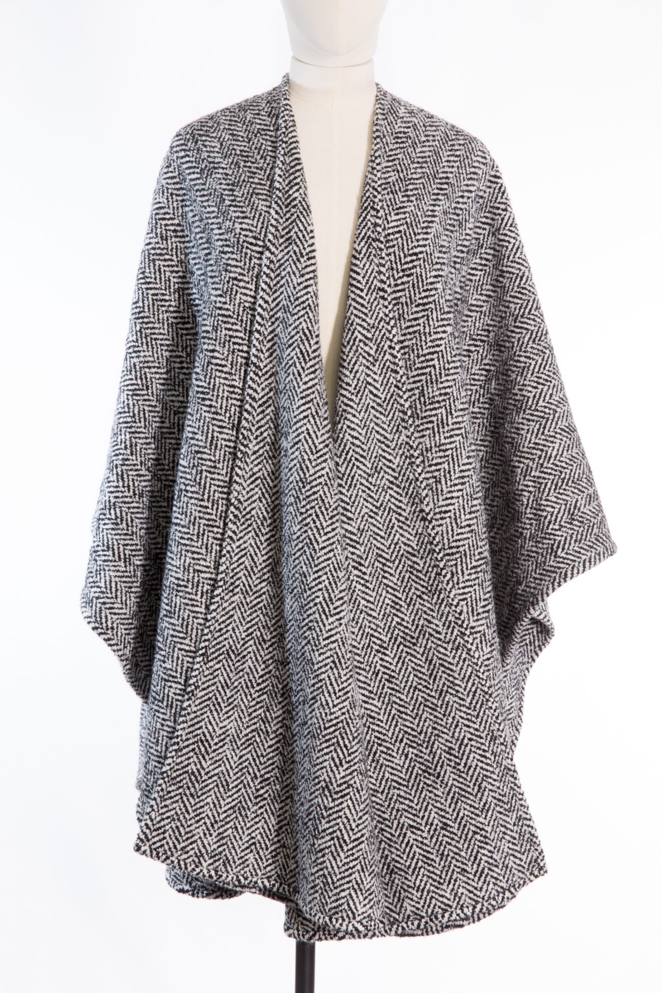 Ermanno Scervino Wool-blend cape coat with the silver thread