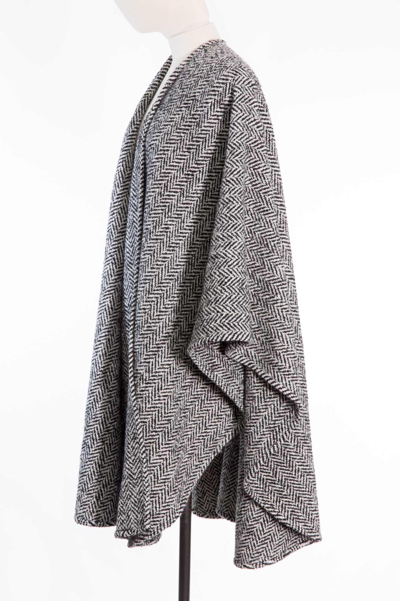 Ermanno Scervino Wool-blend cape coat with the silver thread