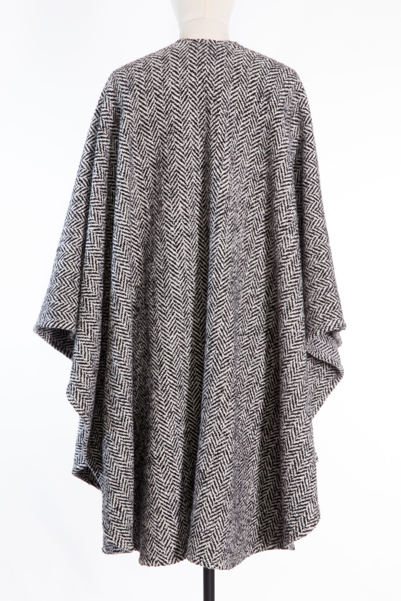 Ermanno Scervino Wool-blend cape coat with the silver thread