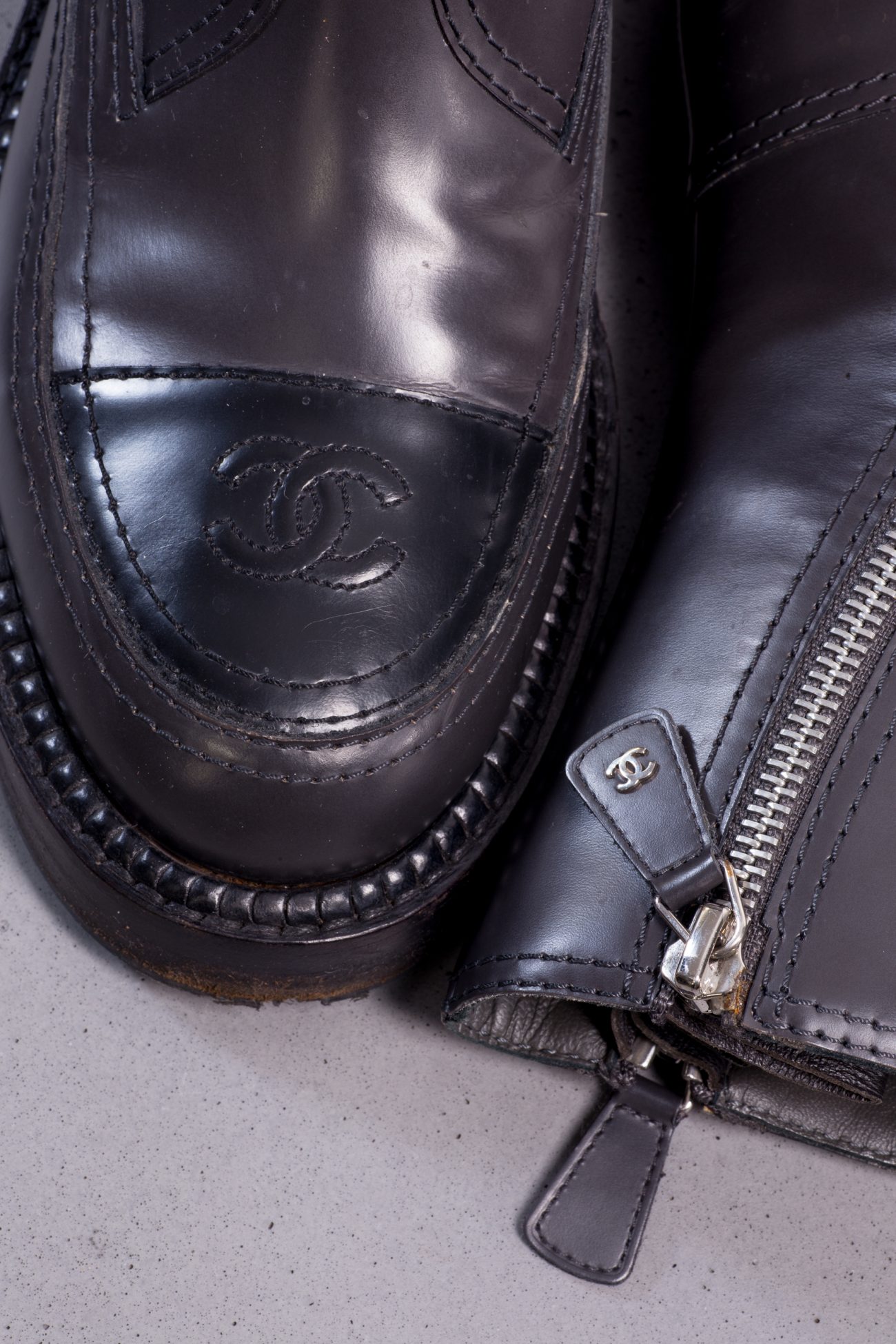 Chanel Biker boots with side zippers
