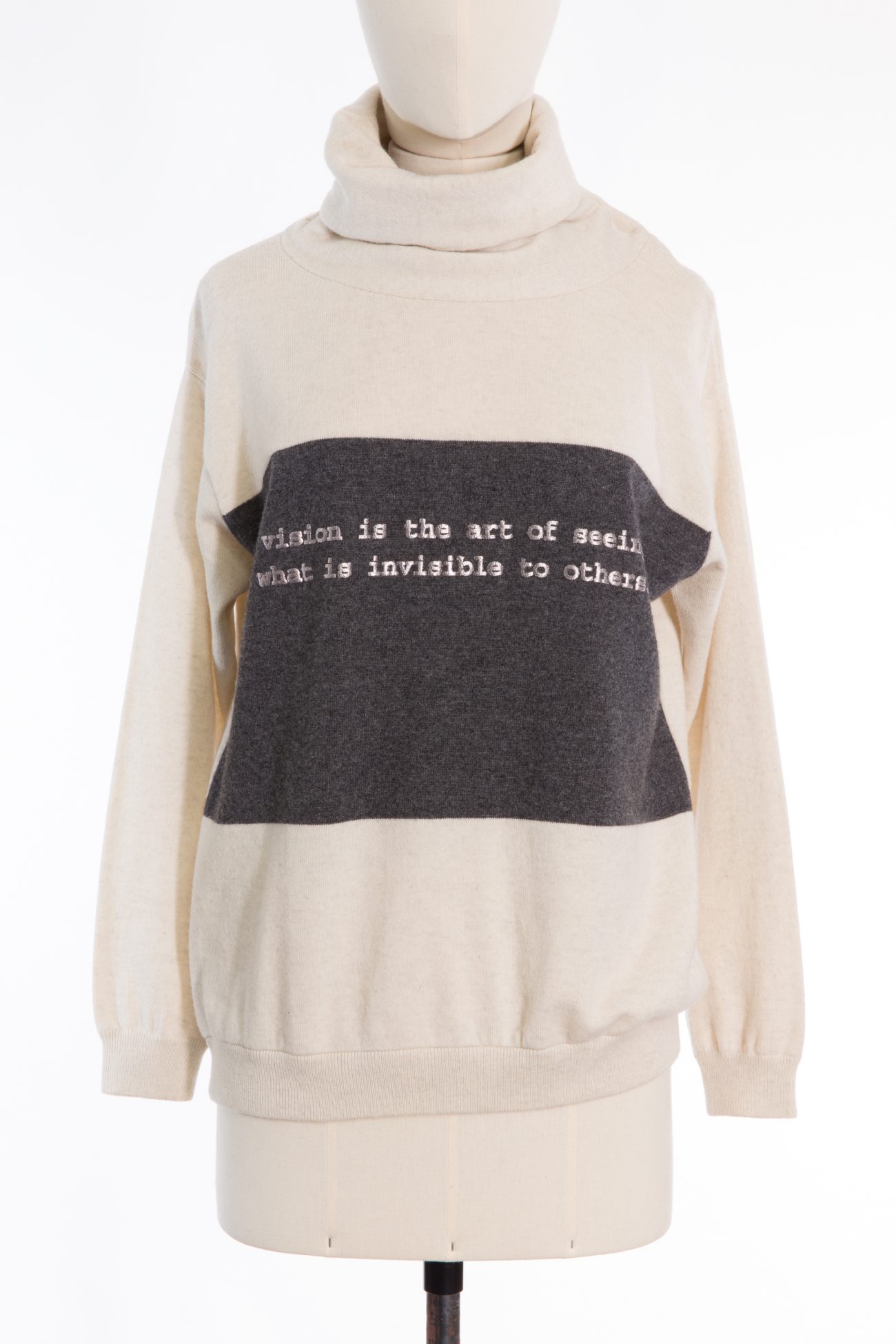 Brunello Cucinelli Cashmere turtleneck sweater with lettering