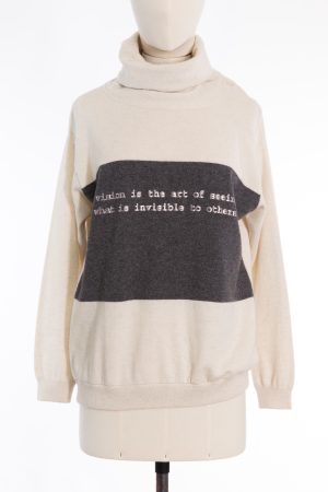 Brunello Cucinelli Cashmere turtleneck sweater with lettering
