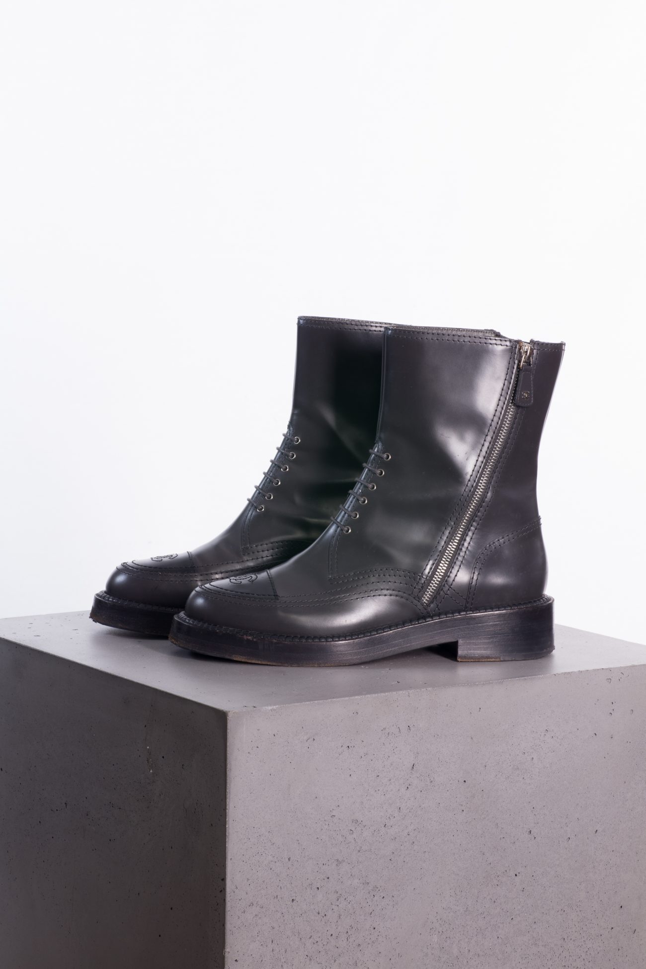 Chanel Biker boots with side zippers