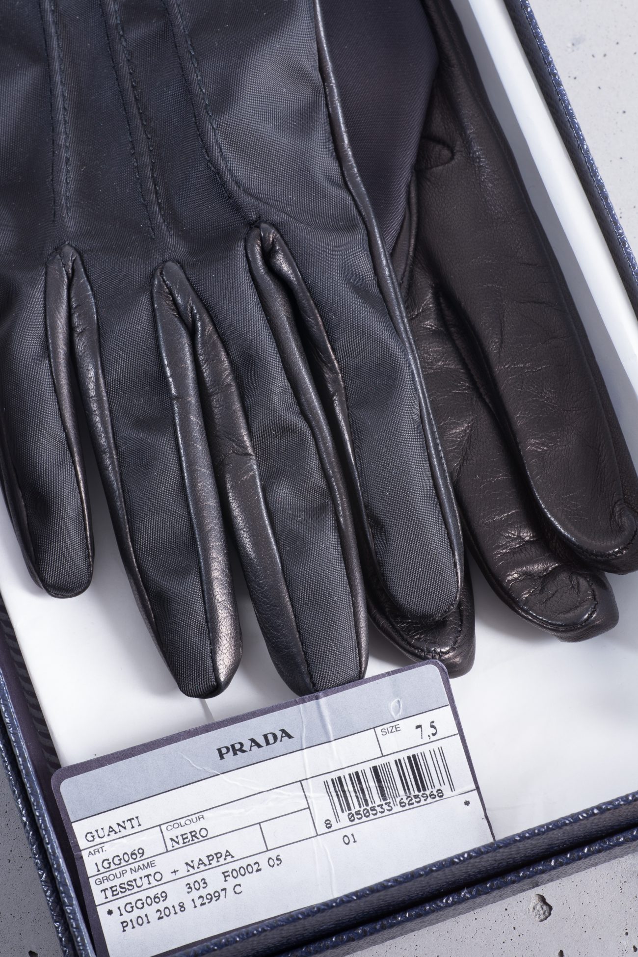 Prada Nylon and nappa leather gloves
