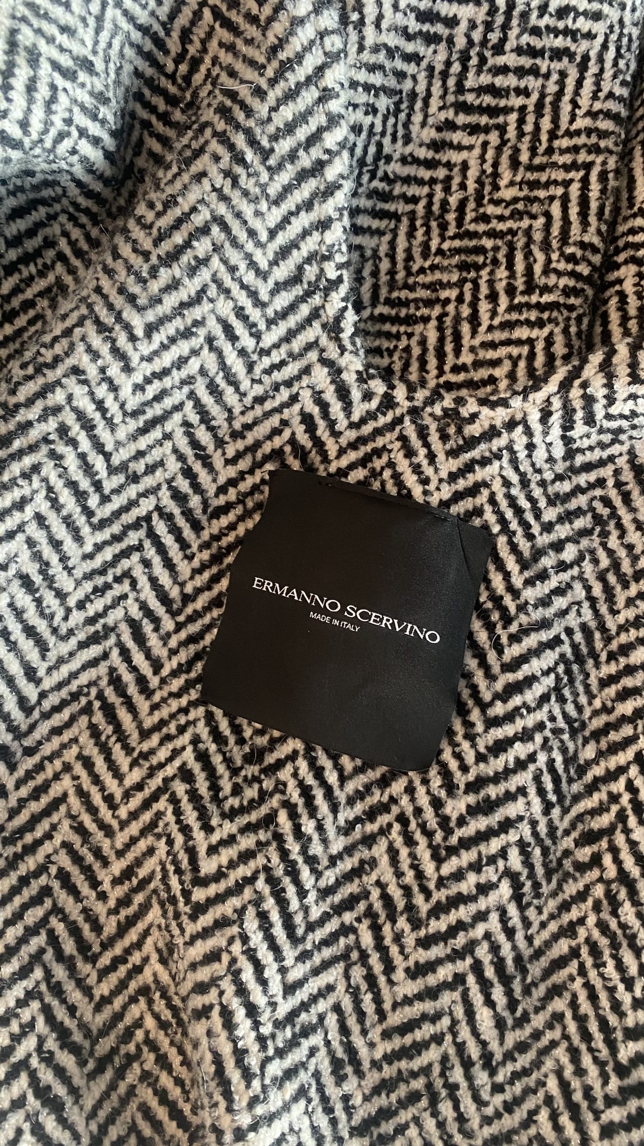 Ermanno Scervino Wool-blend cape coat with the silver thread