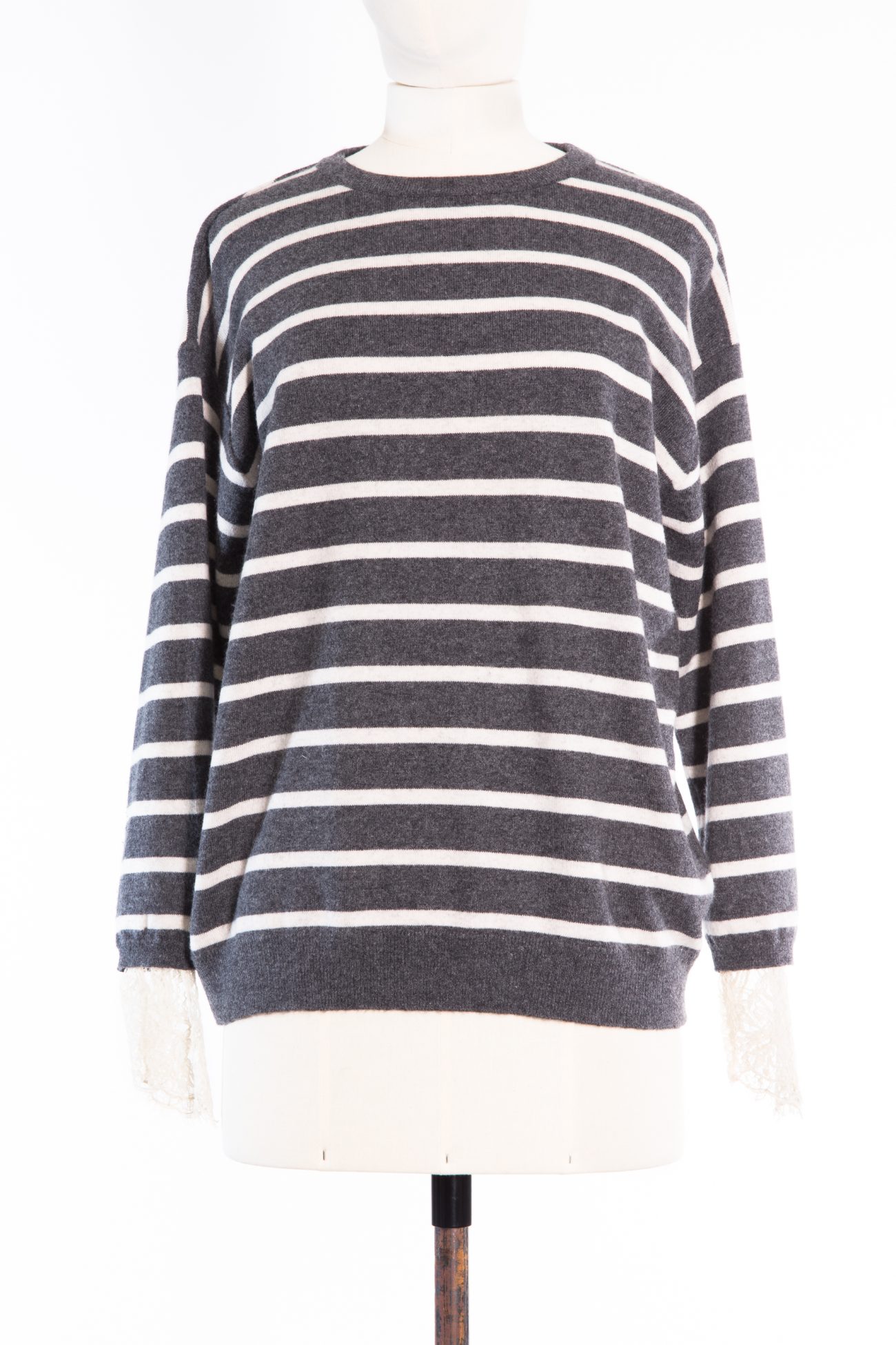 Brunello Cucinelli Cashmere sweater with lace