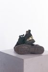Louis Vuitton Black/brown leather, mesh and monogram canvas run away sneakers