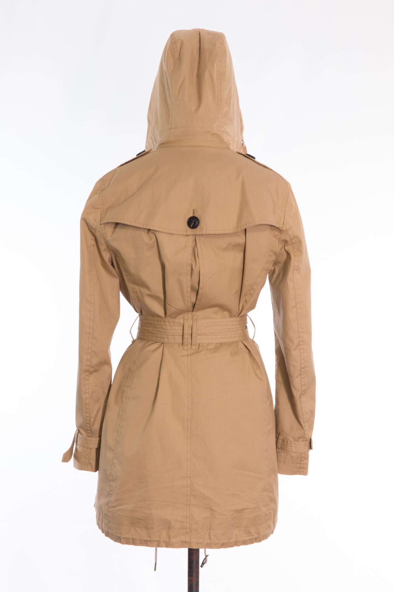Burberry Camel cotton detachable hood ans vest trench coat