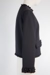 Gucci Pearl buttons and ruffle trim collared jacket