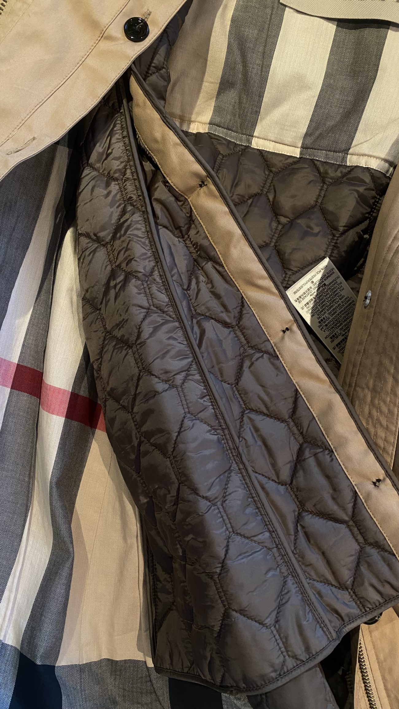 Burberry Camel cotton detachable hood ans vest trench coat