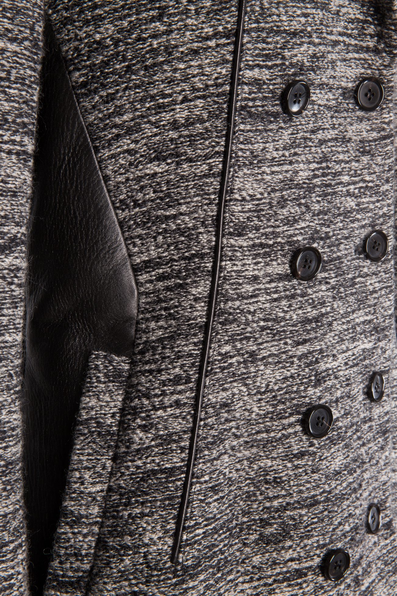 Givenchy Leather panel double-breasted wool-blend coat