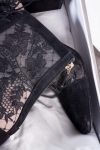 Christian Dior Black suede and mesh embroidered naughtily-D ankle boots 