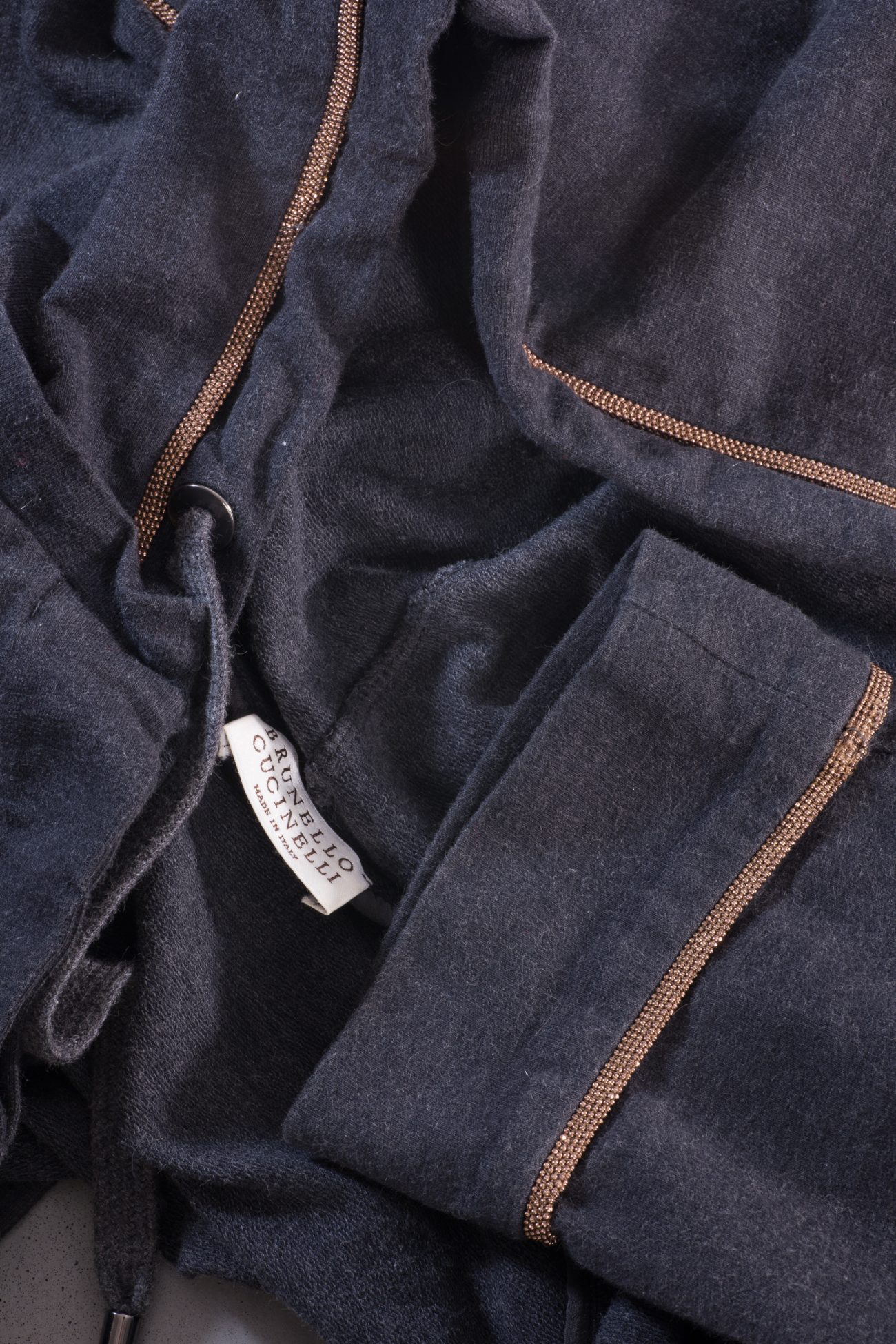 Brunello Cucinelli Cotton cardigan with a hood and Monili beads