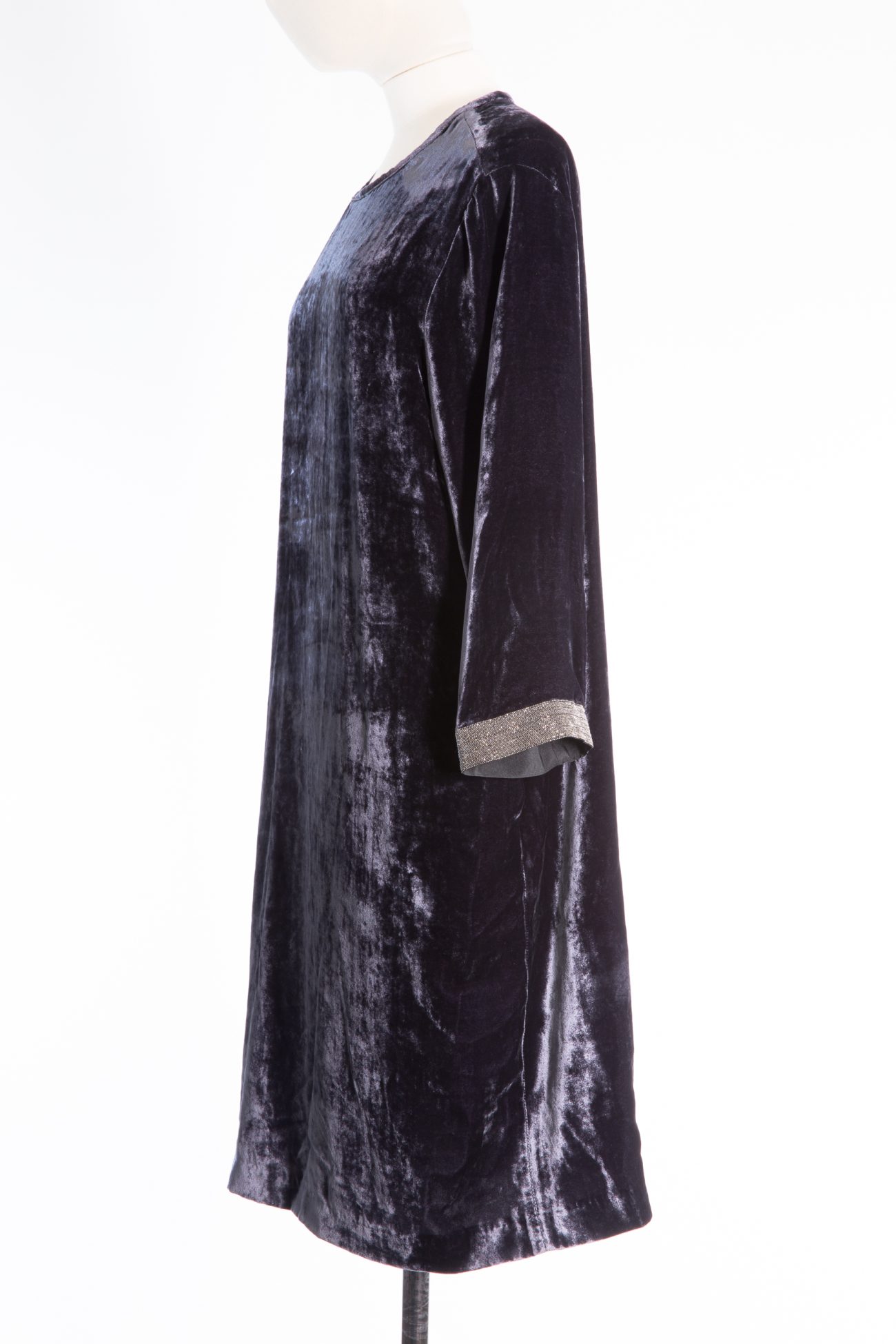 Fabiana Filippi Devoré velvet dress in grey/black