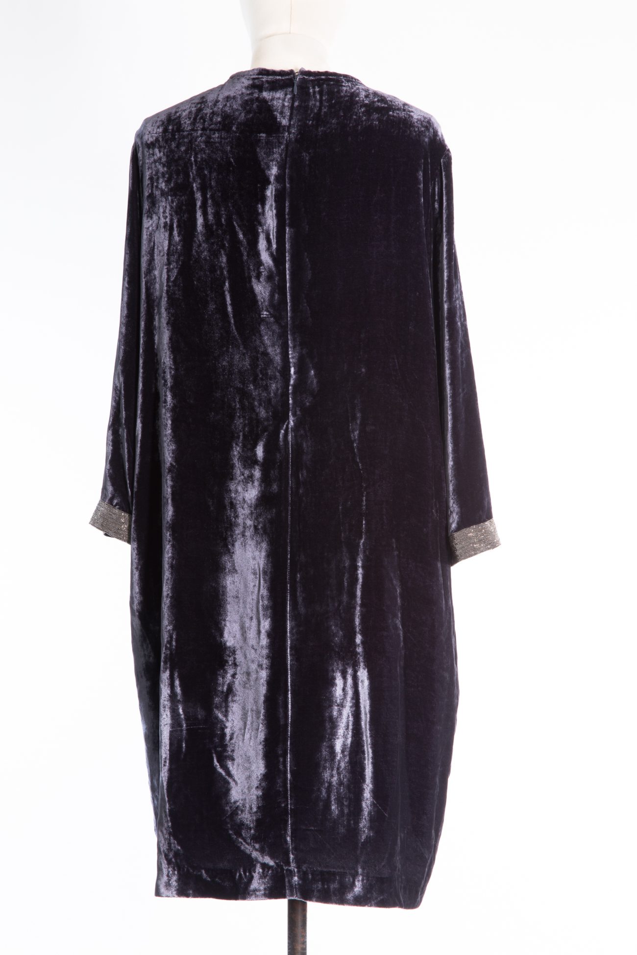 Fabiana Filippi Devoré velvet dress in grey/black