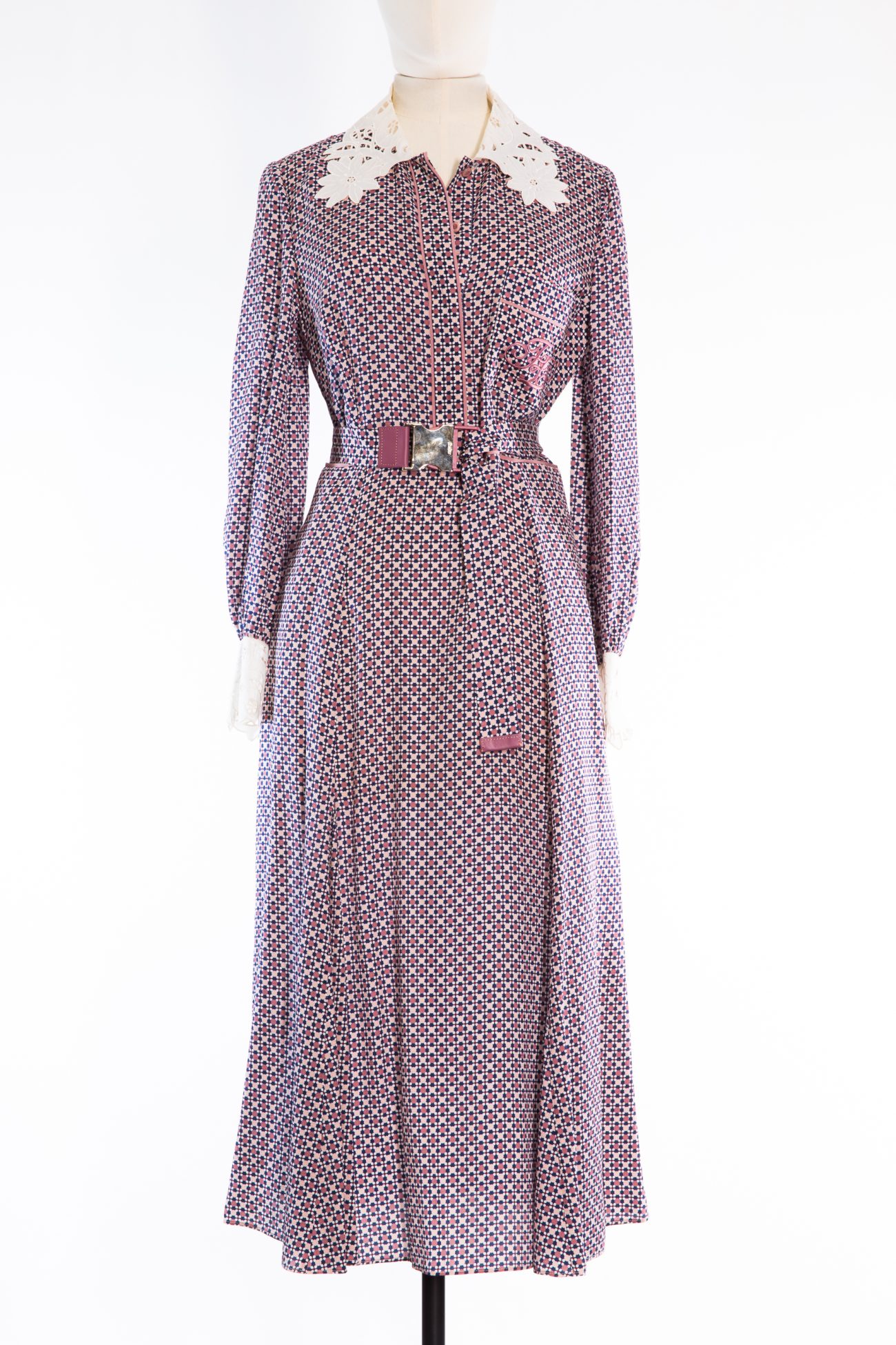 Fendi Belted long silk dress 