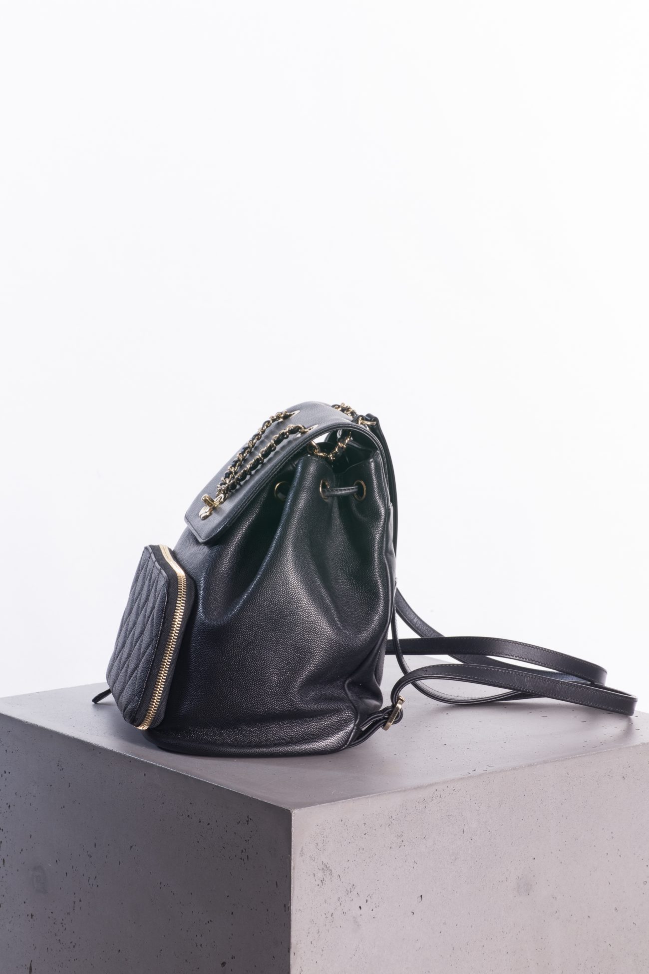 Chanel Black caviar business affinity backpack gold hardware