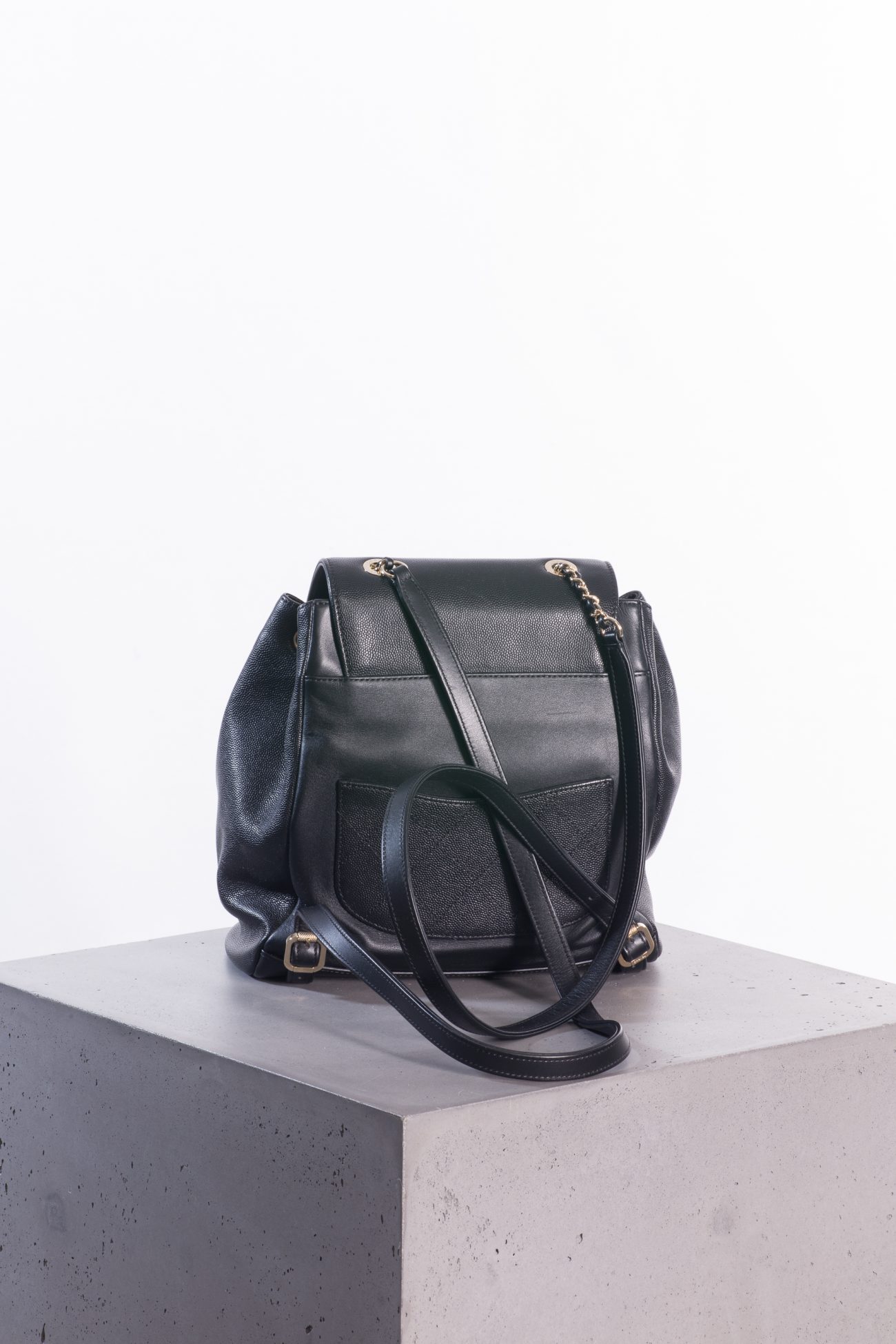 Chanel Black caviar business affinity backpack gold hardware