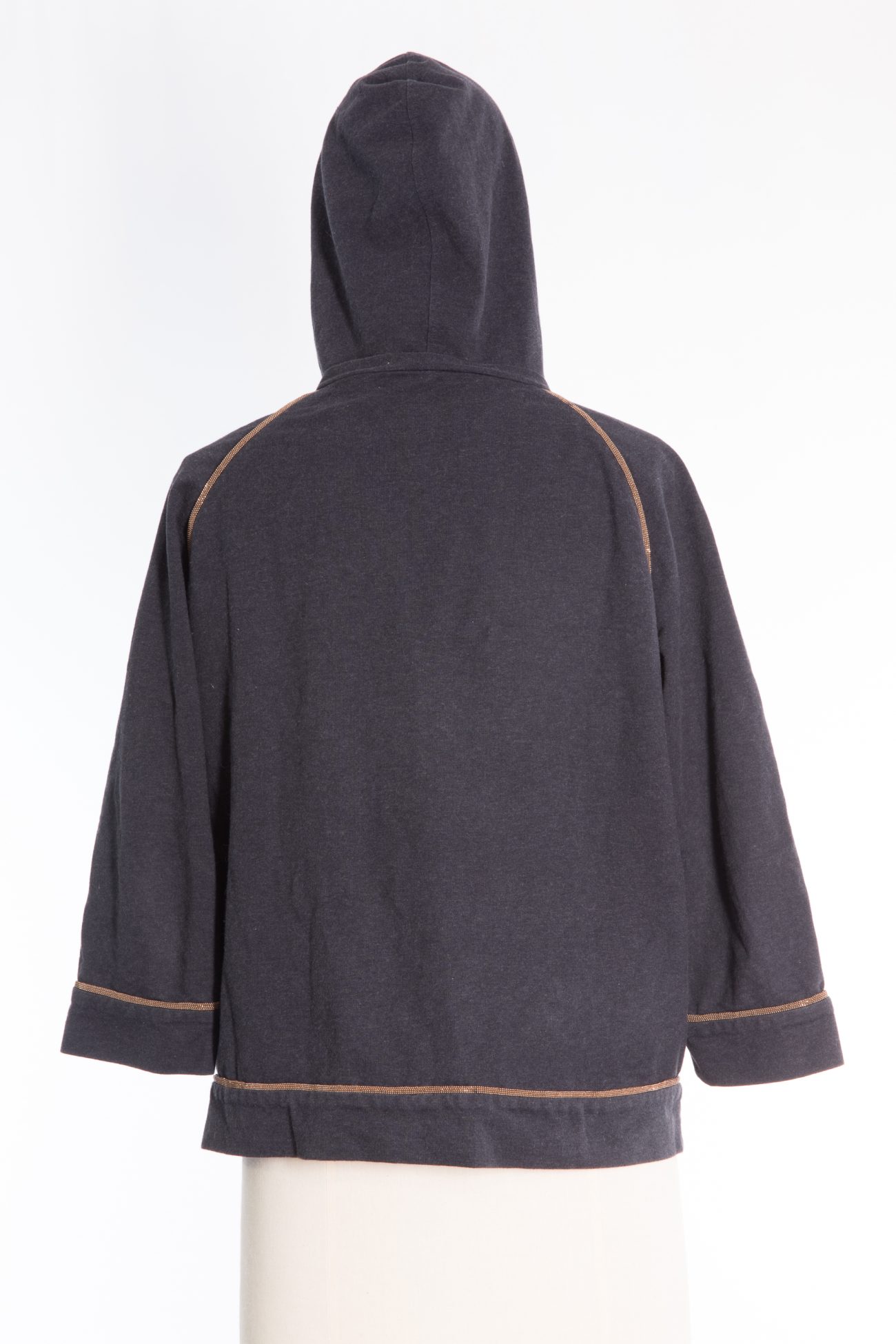 Brunello Cucinelli Cotton cardigan with a hood and Monili beads